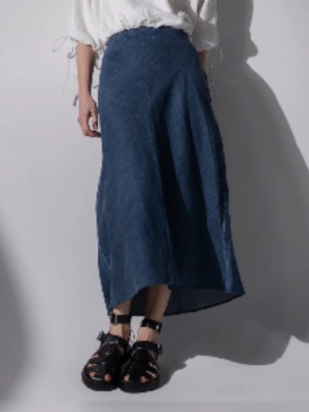 Fame on Central MELI Blue Denim Maxi Flowy Skirt Size XL NWOT!